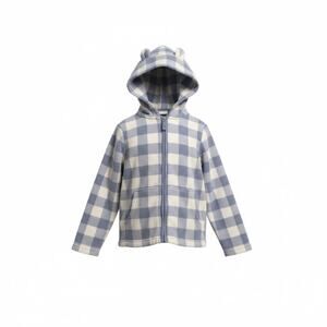 Carter's Coat Ear Hoodie Zip Up Jacket Blue Plaid Unisex 12mo